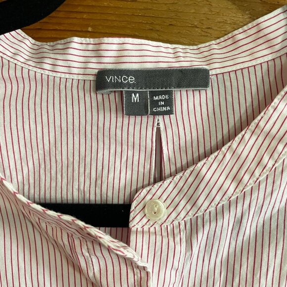 Vince Red and White Striped Pullover Tunic - Size Medium - Picture 4 of 8